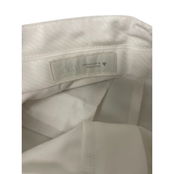 Zara Womens Dress Pants Small S White Pleated High Rise Trousers 8338/512 NWT - Picture 5 of 12